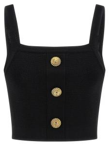 Топ с тремя пуговицами BALMAIN, черный