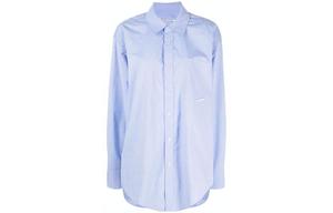 Бойфренд хлопковая рубашка Alexander Wang, светло-голубой
