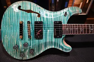 PRS Wood Library McCarty 594 полуакустическая, 35-я годовщина выпуска Danville Music, верхняя дека Artist Top - Багамский синий #8195