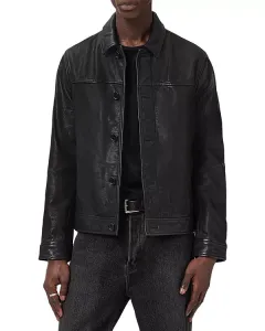 Кожаная куртка Нейта Allsaints, черный