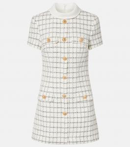 Проверенное мини-платье из букле Self-Portrait, кремовый