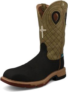 Ботинки Twisted X Men's Work Chukka Driving Moc, с мягким и стальным носком, Charcoal & Kiwi