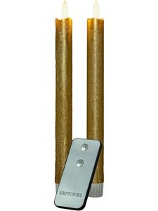 Novaliv Светодиодные конусные свечи Novaliv с таймером, золотистые, 2 шт , для использования в помещении, с 6-часовым таймером - золотистый цвет