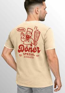 Футболка Neverless VINTAGE BACK DÖNER KEBAB RETRO DESIGN, Natur/Beige