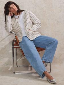 Стеганая куртка в полоску Ro&Zo, цвет Natural