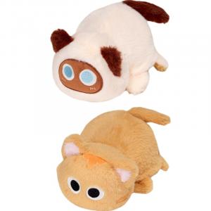 Кукла-трансформер котенок плюшевая кукла высота 30см длина 30см Mise, оранжевый