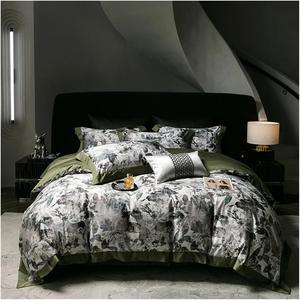YUSIWOAL Комплект постельного белья с цветочными принтами в стиле масляной живописи из египетского хлопка 1000TC