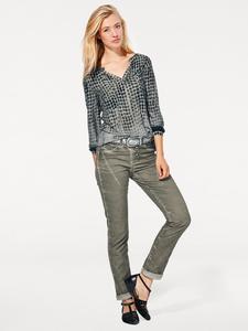 Блузка-рубашка оливкового цвета Heine