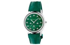 GUCCI Часы Wrist Watch Automatic Mechanical Movement Genuine Leather Strap 38mm Green Dial Women's Watch