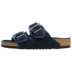 Birkenstock Arizona Shearling Shoes Unisex Marine Blue Regular Loose Fit
