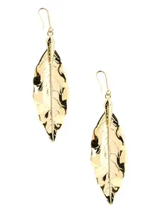 Латунные серьги в форме листьев Roberto Cavalli, золотой