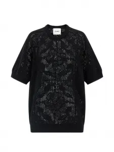 Ажурный хлопковый свитер Nude, черный