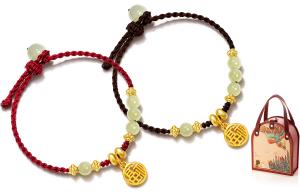 Браслет из цветной глазури Jodie&Kevin в изысканной коробке унисекс Jodie＆Kevin, Red+Coffee+Flying Phoenix Box