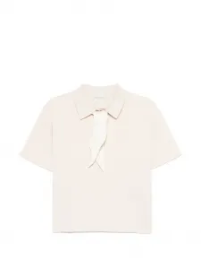 Вязаный поло-топ с завязкой Forte Forte, нейтральный