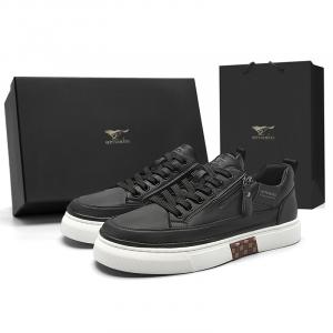 SEPTWOLVES Низкие скейтерские кросcовки мужские черные, цвет Black (Standard Leather Shoe Size)