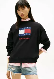 Толстовка свободного кроя из замши с волнистым флагом Tommy Jeans, Black