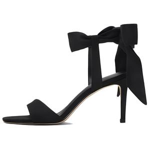 Lan Miao Сандалии с одним ремешком 8 см, женские, черные