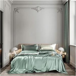 ZHZJQE Комплект постельного белья из тутового шелка шампанское золото