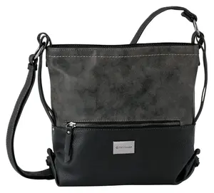 Сумка через плечо TOM TAILOR "ELIN", с декоративными лентами по бокам, черный