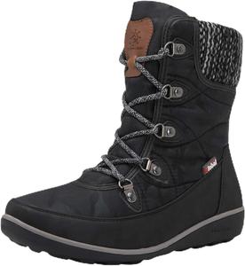 Женские зимние ботинки GLOBALWIN с утеплителем и водонепроницаемые, теплые сапожки с меховой подкладкой, 1841Black