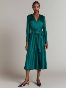 Атласное платье мэрил Ghost, цвет Emerald Sea