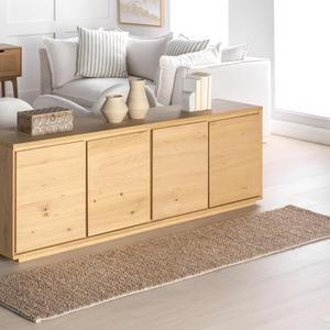 nuLOOM Penelope Wool Braided Handmade ковер, 61 x 244 см, Tan, сплошной деревенский стиль кантри, для спальни, гостиной, коридора, прихожей