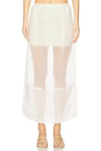 Макси-юбка из тонкой ткани с карандашным кроем и мини-юбка из сатина Swf, pistachio