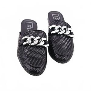 Женские мюли Alexis Woven Chain черного цвета Shu Shop, черный