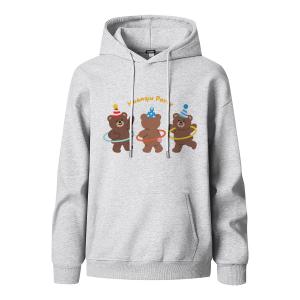 Толстовка Unisex Hooded Moderate Heavyweight HUANQIU, белый heather серый