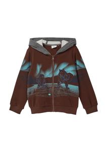 Толстовка с капюшоном на молнии s.Oliver, темно-коричневый