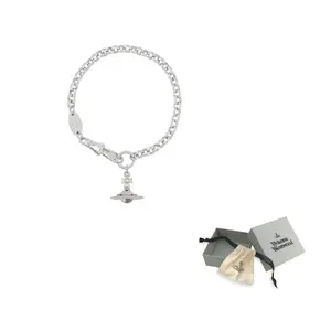 Vivienne Westwood Серебряный браслет с позолоченным логотипом Saturn для женщин