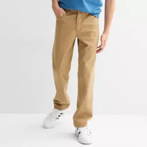 Узкие брюки из твила для мальчиков 7-20 лет, обычные и хаски Sonoma Goods For Life, цвет texas beige