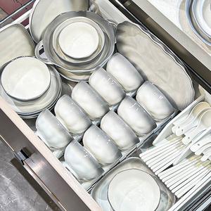 Luowei Underglaze Color Набор посуды, 56 предметов: тарелки и миски из керамики, Nebulae, для дома, подарок на новоселье