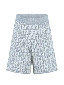 Шорты с узором Fendi Kids, синий