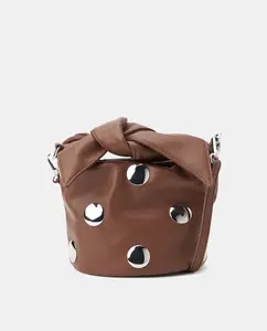 Клатч с заклепками Jo & Mr. Joe, светло-коричневый