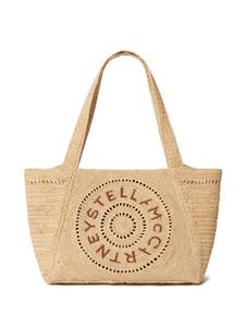 Stella McCartney сумка-тоут с вышитым логотипом, нейтральный