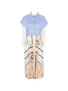 Полосатое платье с цветочным принтом Liu Jo, синий