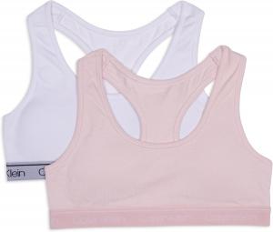 Мягкий хлопковый бюстгальтер-бралетт Calvin Klein для девочек со спинкой-борцовкой, упаковка, Crypink/White