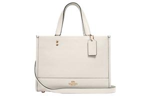 COACH Кожаная дорожная сумка тоут через плечо кроссбоди маленький размер женская чисто белая