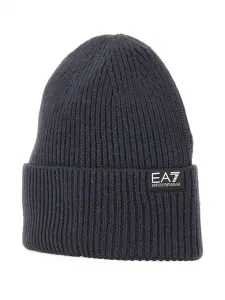 Шапка-бини с ребристым логотипом Ea7 Emporio Armani, серый