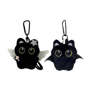 Nodding Bud Bug Милый ангельский демон черный угольный шарик котенок мягкая и очаровательная черная кошка кукла плюшевый кулон 8см высота