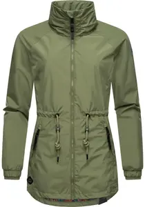 Верхняя куртка Ragwear "Tacy", без капюшона, непромокаемая женская переходная куртка с высоким воротником, зеленый