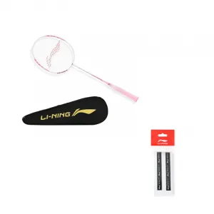 LINING Thunder 9 Carbon Aluminum бадминтонная ракетка атакующего типа с утяжеленной головкой, жесткий стержень, начальный уровень, ароматизированная Pink