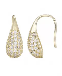 Серьги-Гвоздики с позолоченными кубическими цирконами Adornia, gold