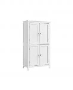 Напольный шкафчик для ванной комнаты с регулируемыми полками для полотенец и туалетных принадлежностей Slickblue, белый