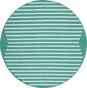 Ковер SAFAVIEH, 183 x 183 см, Montauk Collection - Dark Green & Ivory, ручной работы плоское плетение бохо кантри хлопок современная полоска, идеально для помещений с высокой проходимостью в гостиной, спальне (MTK313Y)