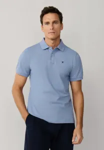 Приталенная рубашка-поло с логотипом Hackett London, Chambray Blue