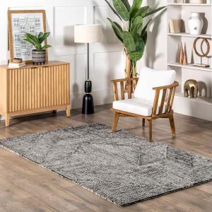 nuLOOM Heidi Abstract ковер 260 x 351 см из шерсти для гостиной спальни столовой кухни, Charcoal/Ivory