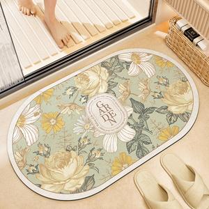 Dajiang Ковер 50х80 см из диатомита, впитывающий, быстросохнущий, для ванной комнаты, безопасный, нескользящий