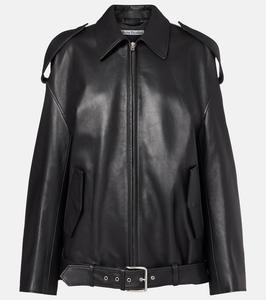 Кожаная косуха оверсайз Acne Studios, Black